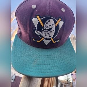 Vintage purple and teal NHL Anaheim mighty ducks snapback hat